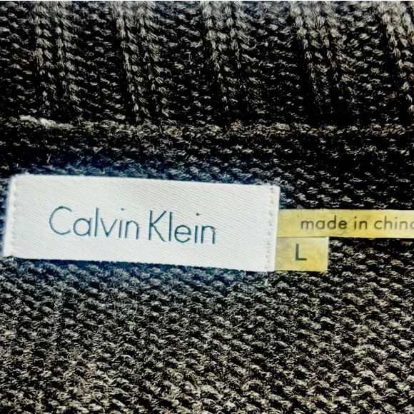 Calvin Klein Brown Size Large L Cable Knit Short Sleeve Sweater Dress - Picture 4 of 11